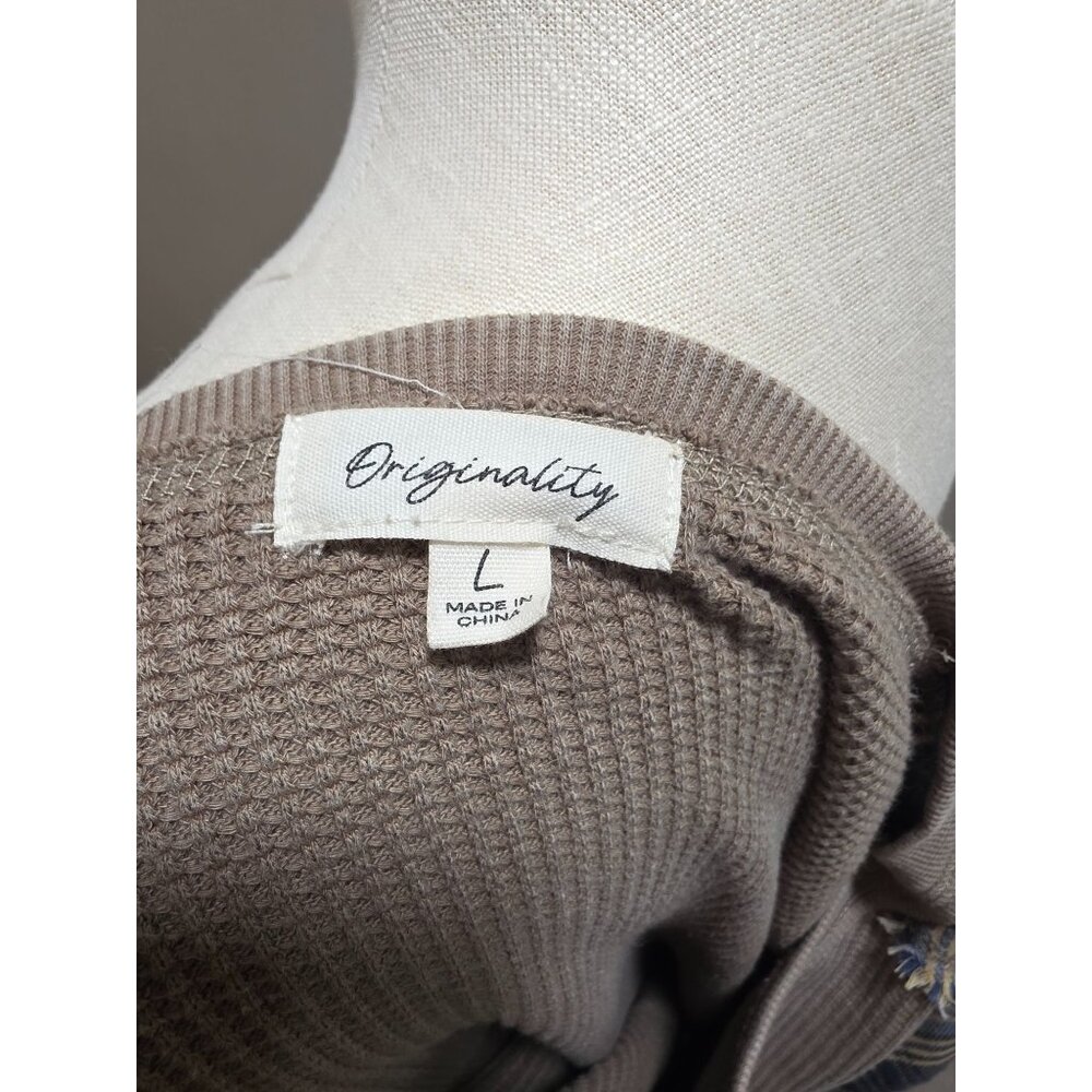 Motorcycle Graphic Waffle-Knit Patchwork Long-Sle… - image 6